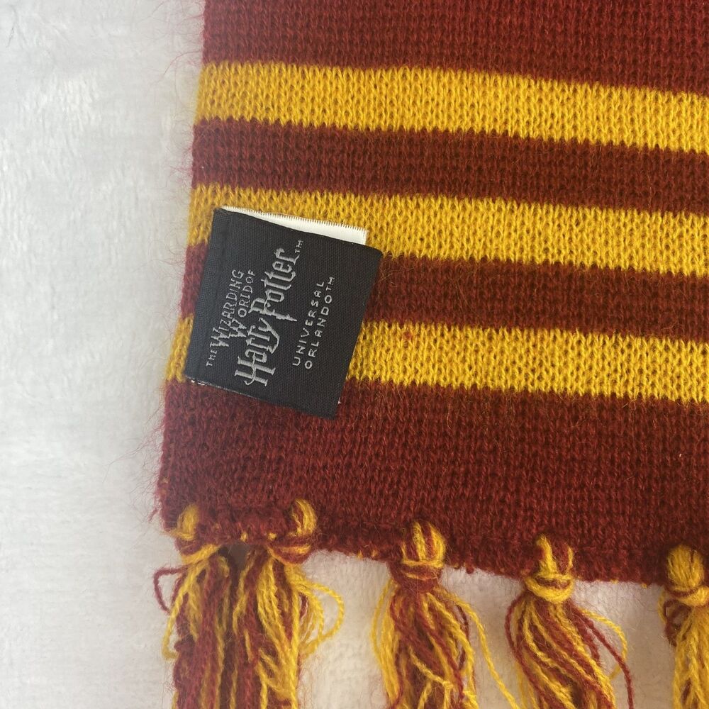 Harry Potter Gryffindor Scarf Red Yellow Logo Striped - Picture 5 of 7